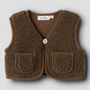 Lil Atelier uni teddy gilet